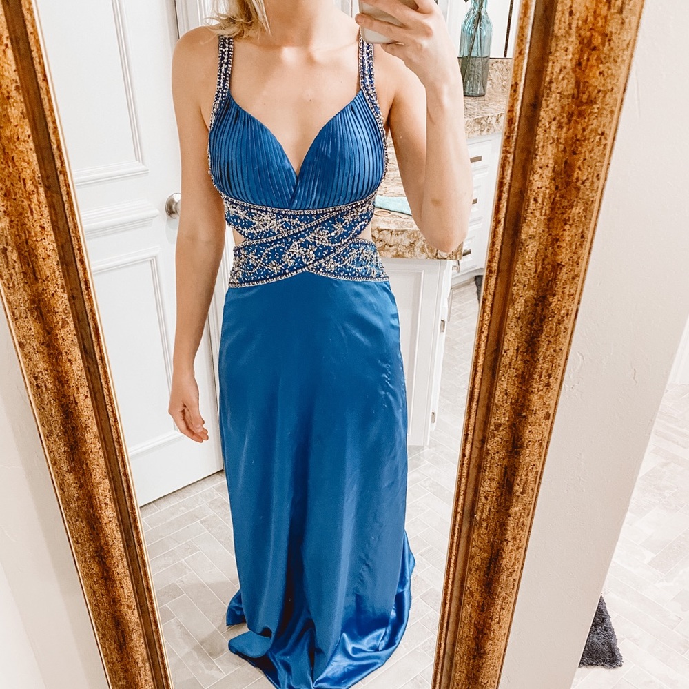 Formal long blue dress